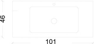 Раковина столешница ARMADI ART моноблок 838-100-WG 100 см глянец